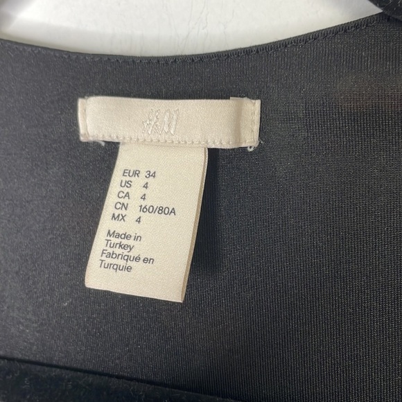 H&M asymmetric ruffle cherry print black dress - Picture 8 of 10